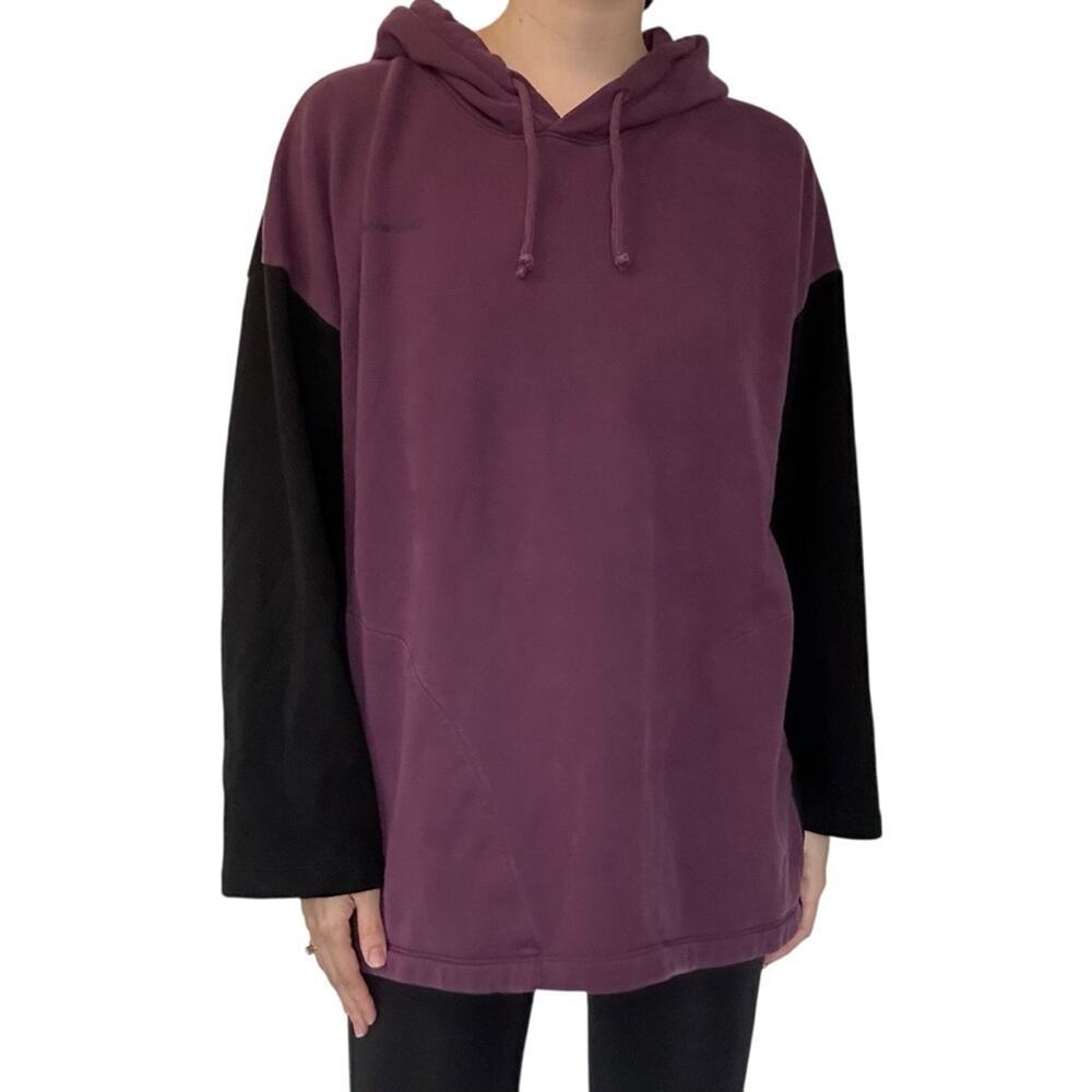Outdoor Voices Hoodie Oversized Colorblock Gym Purple Black Lounge Size Medium